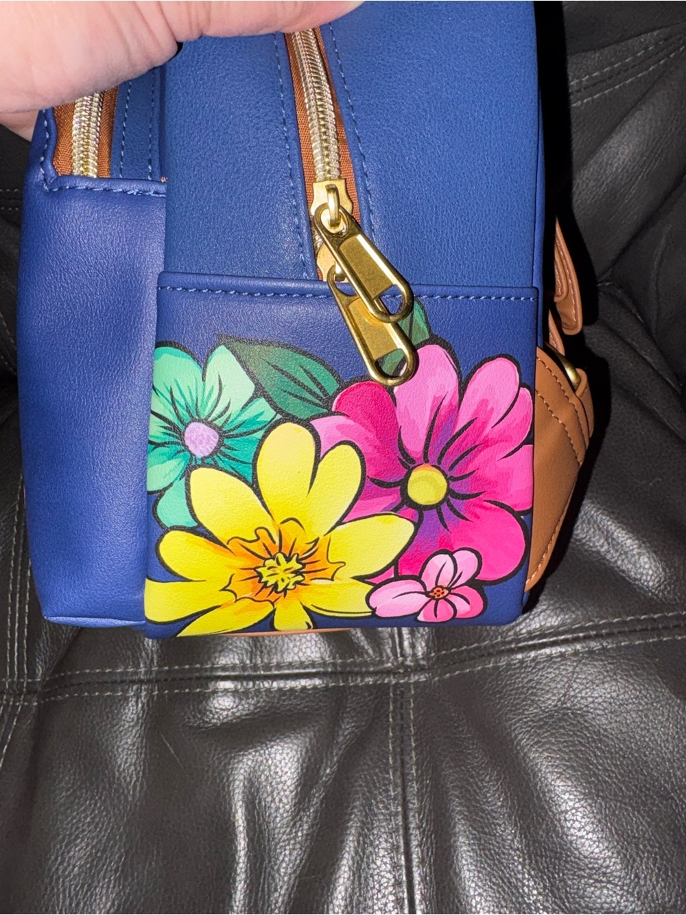 Loungefly Blue Stitch Floral Mini Backpack - Picture 2 of 5